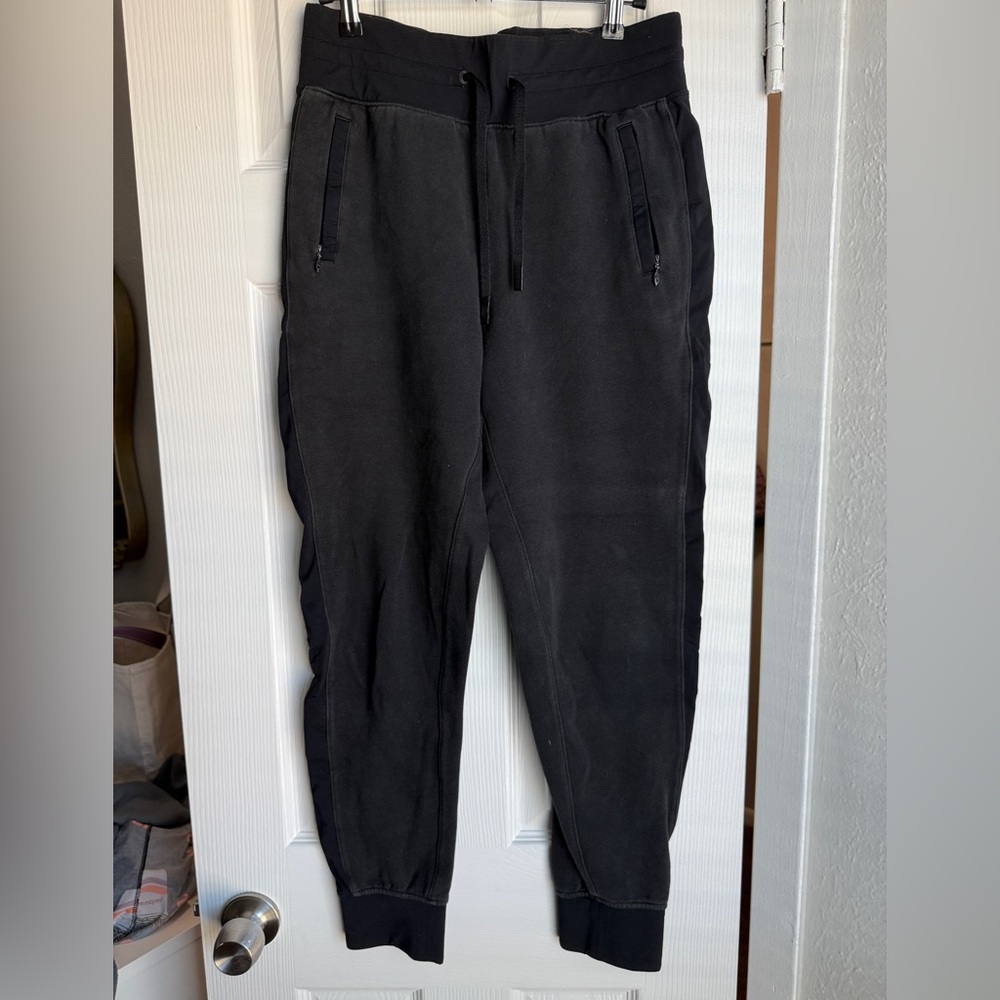 LULULEMON Black Scuba Joggers Get Going Jogger Pants 28.5” Cotton W5A5GS Sz 6 - Picture 2 of 8